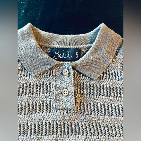 BELATI POINTELLE KNIT BEIGE SHIRT SIZE 5 - Picture 4 of 12